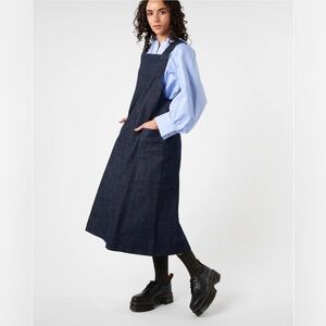 NWOT TOAST Indigo Cotton Pinafore
